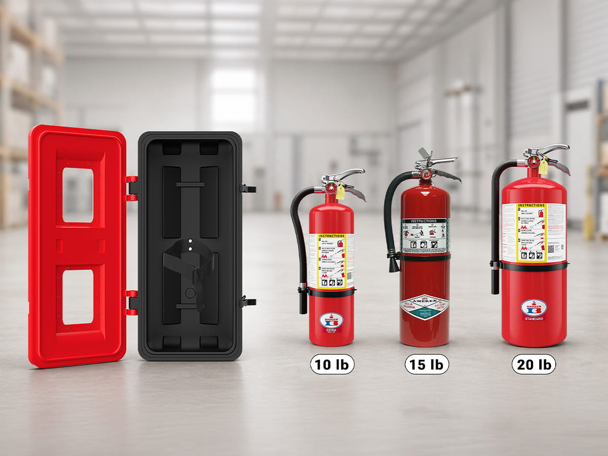 Avicenna Innovations Product: Avicenna Innovations Large Weatherproof Fire Extinguisher Cabinet | Heavy-Duty ABS Plastic Box for 10lb-20lb Extinguishers
