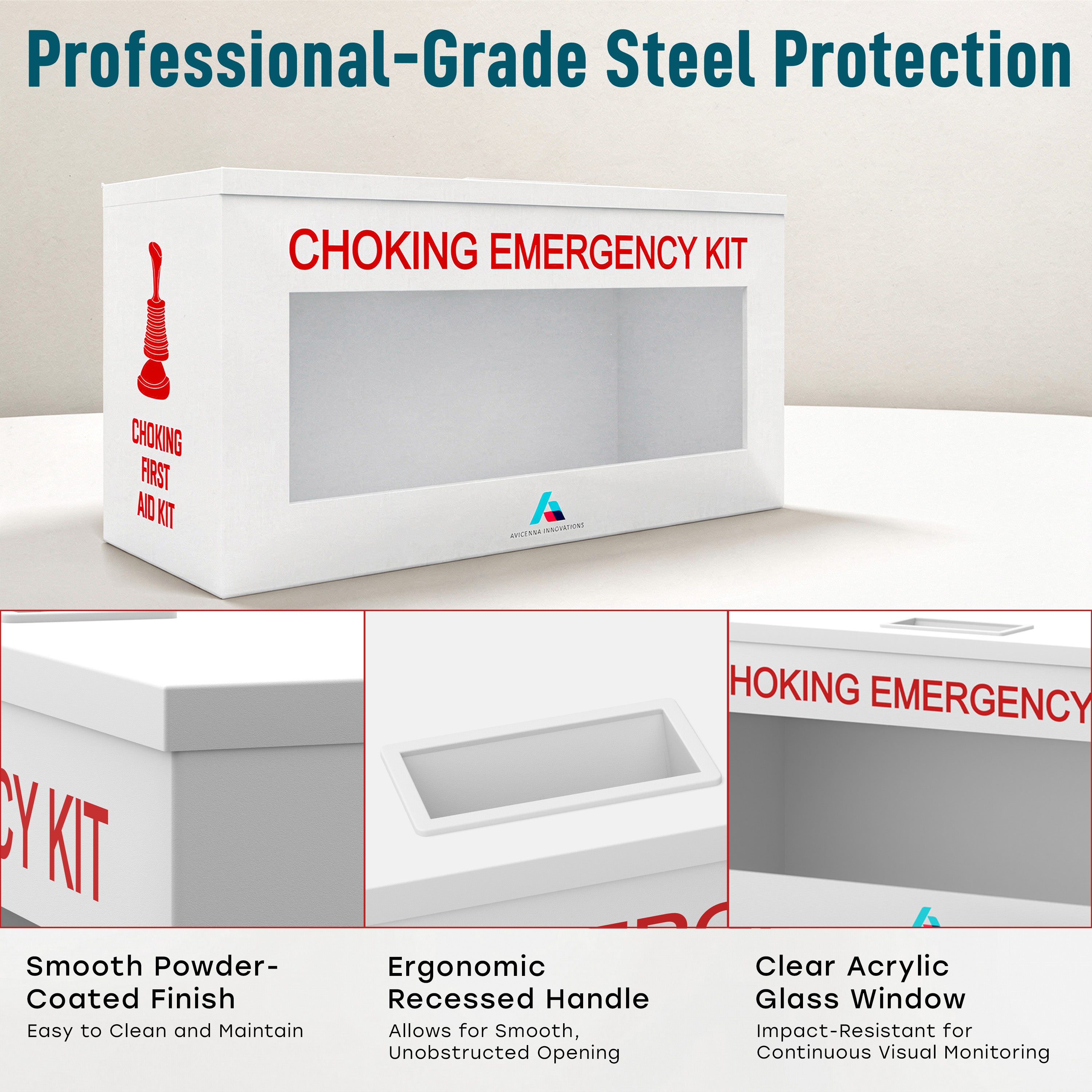 Avicenna Innovations Product: Ready-to-Deploy Choking Emergency Cabinet Wall Mount