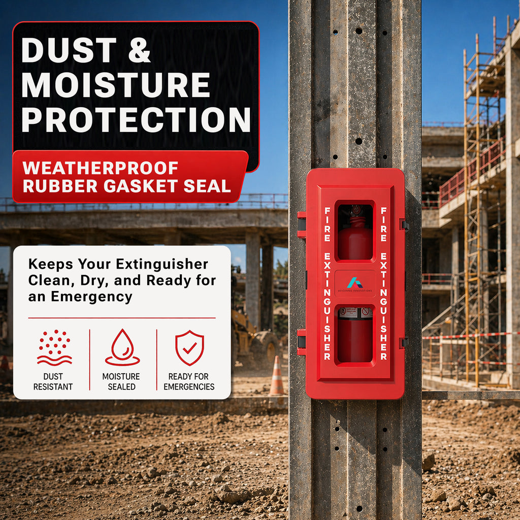 Avicenna Innovations Product: Avicenna Innovations Large Weatherproof Fire Extinguisher Cabinet | Heavy-Duty ABS Plastic Box for 10lb-20lb Extinguishers
