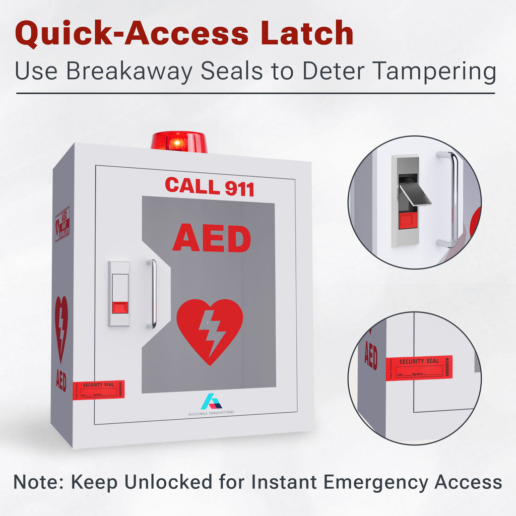 Avicenna Innovations Product: Avicenna Innovations Steel AED Cabinet Kit with Alarm &amp; Strobe Light