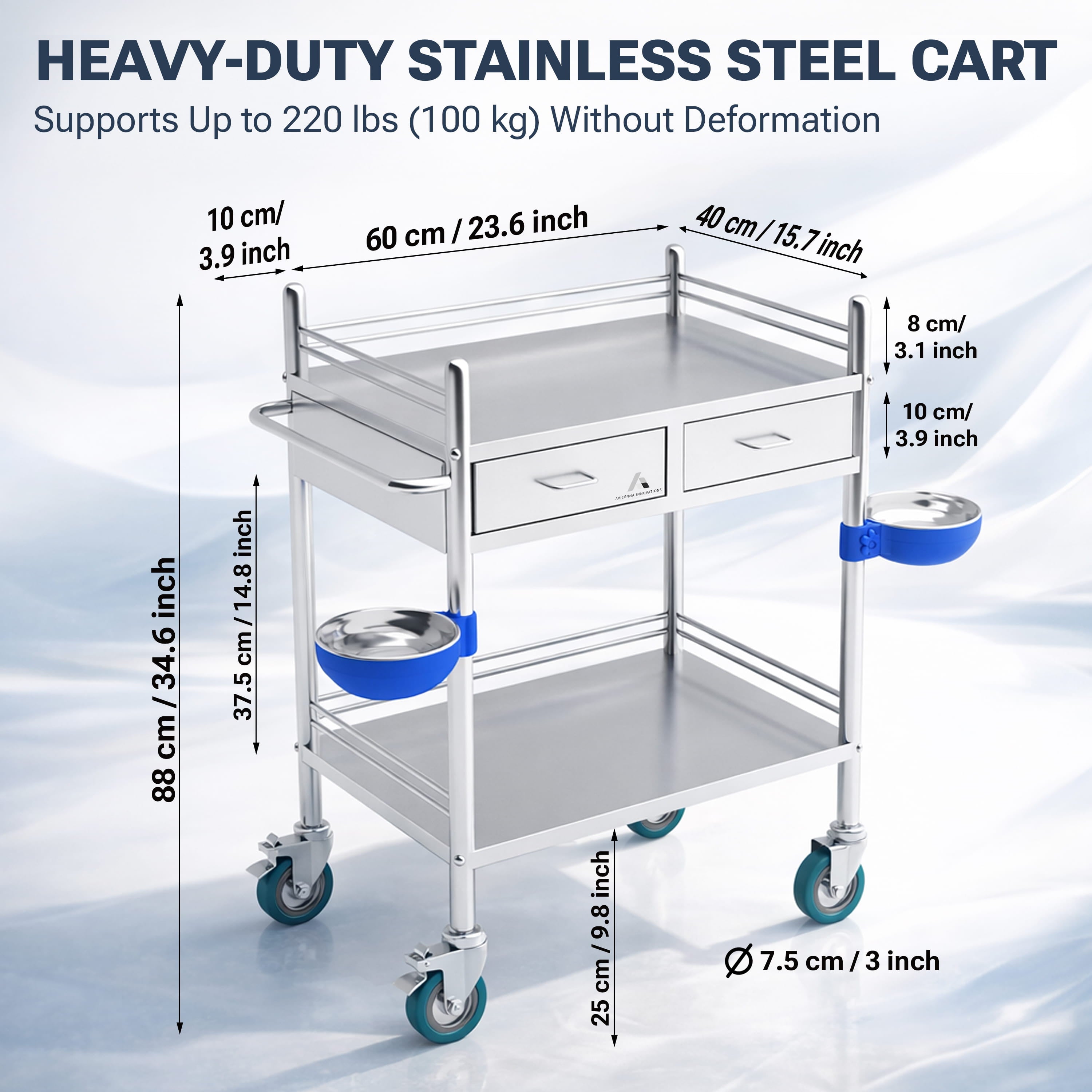 Avicenna Innovations Collection: Stainless Steel Carts