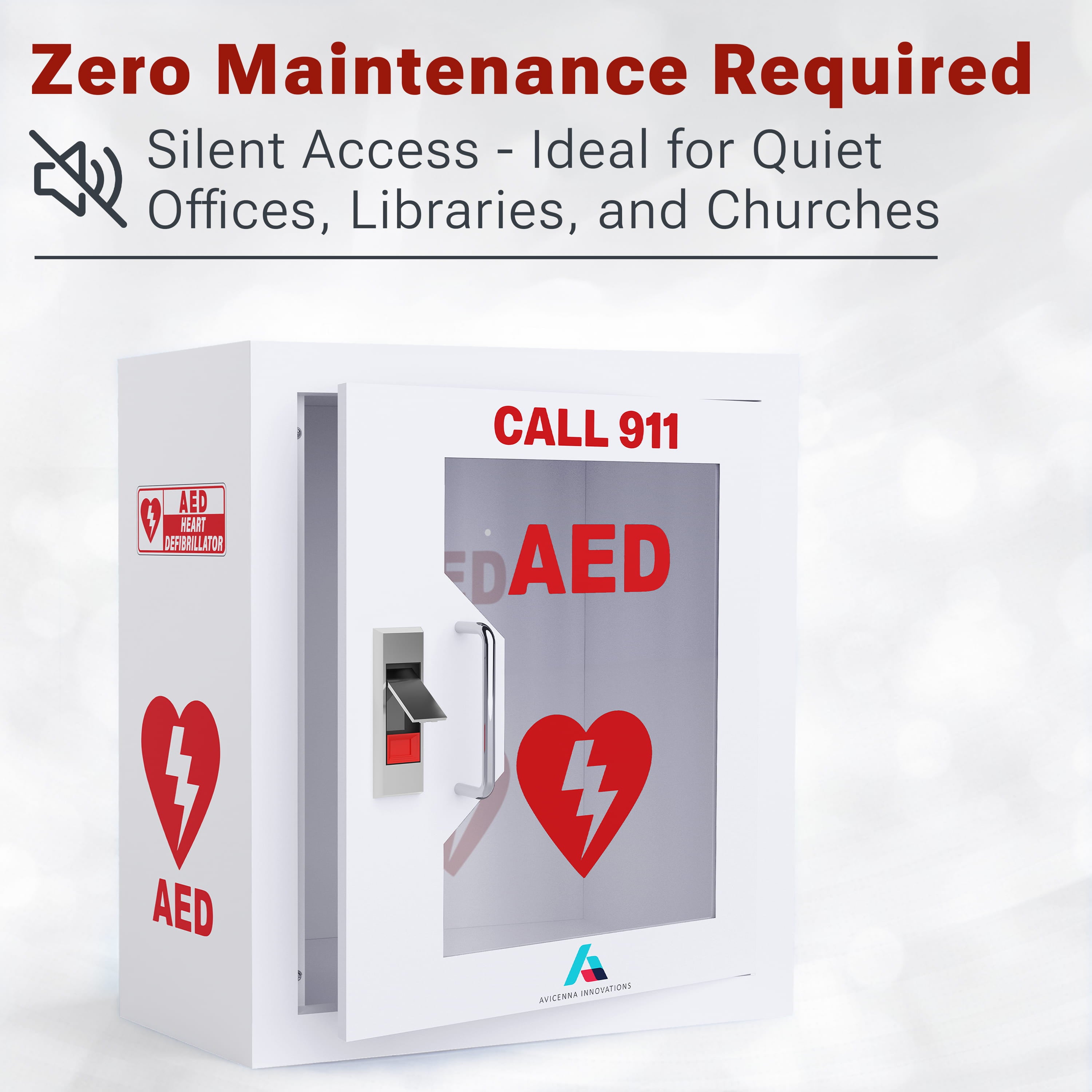 Avicenna Innovations Steel AED Cabinet Kit with Snaplock