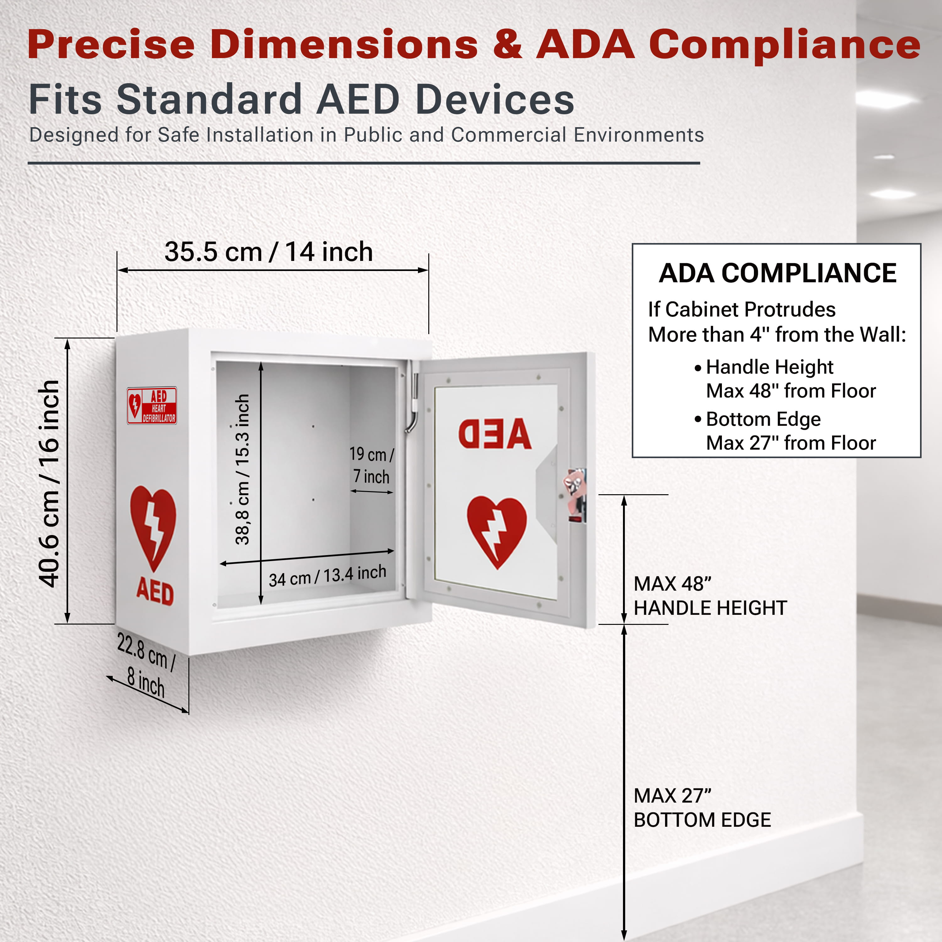 Avicenna Innovations Steel AED Cabinet Kit with Snaplock