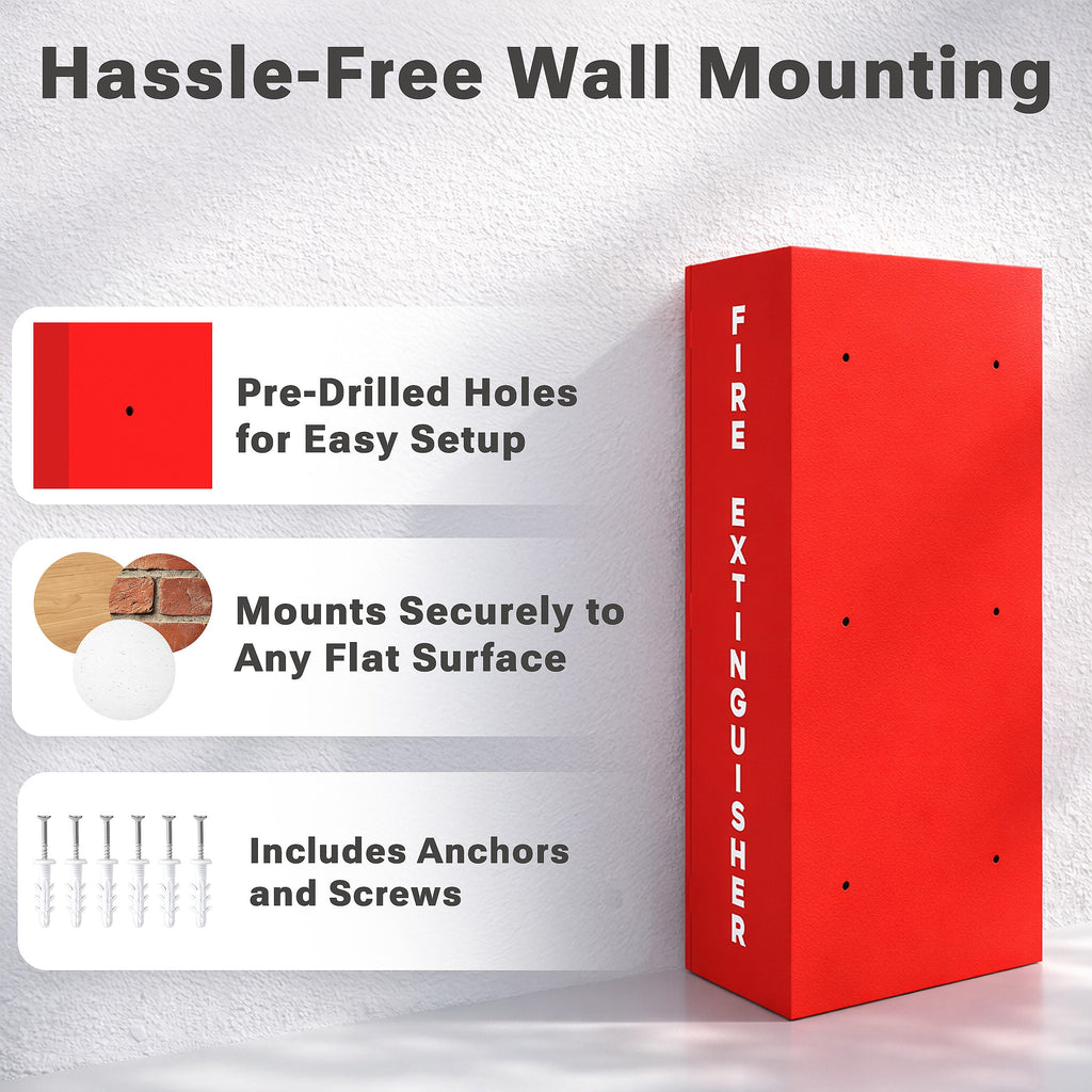 Avicenna Innovations Product: Avicenna innovations Wall Mounted Steel Fire Extinguisher Cabinet Red with Quick-Access Magnetic Door