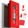 Avicenna Innovations Semi-Recessed Fire Extinguisher Cabinet Red with Quick-Access Magnetic Door