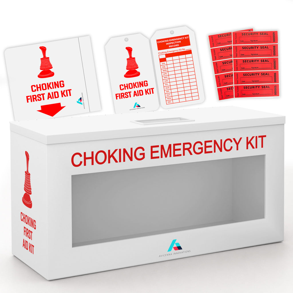 Avicenna Innovations Product: Avicenna Innovations Ready-to-Deploy Choking Emergency Cabinet White | Heavy-Duty Steel Wall Mount Box for Anti-Choking Devices