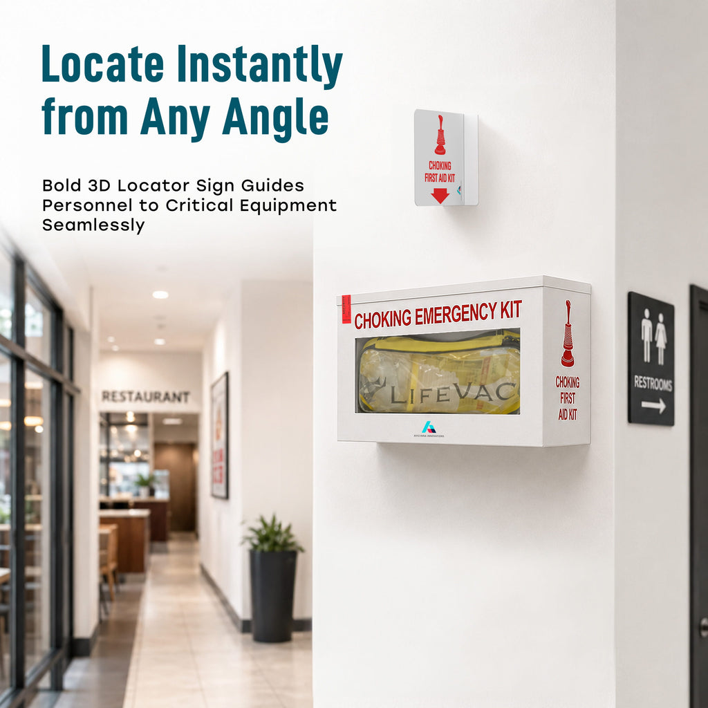 Avicenna Innovations Product: Avicenna Innovations Ready-to-Deploy Choking Emergency Cabinet White | Heavy-Duty Steel Wall Mount Box for Anti-Choking Devices